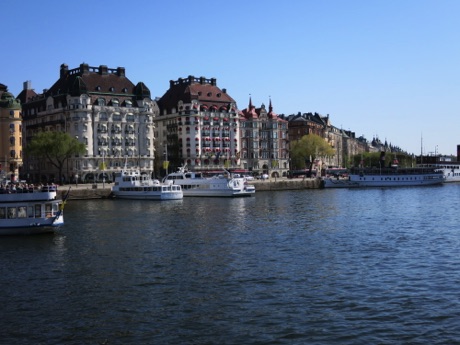Stockholm river front buildings